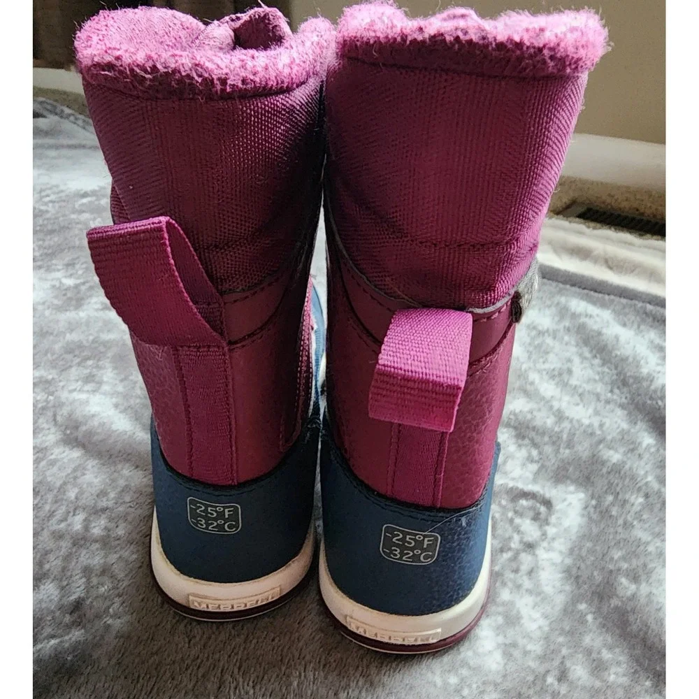 Merrell Girls Snow‎ Bank 2.0 WTRPF Winter Boots Pink Navy US 3 MK162106